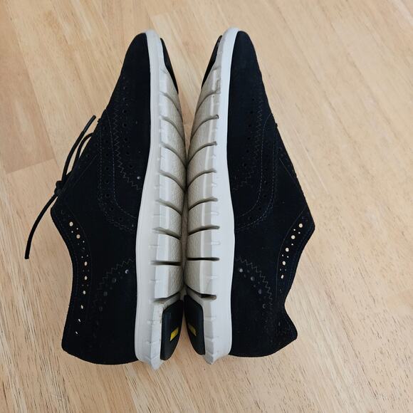 Cole Haan Suede ZeroGrand Wingtip Oxford Sneakers Black 8.5B - Picture 5 of 9